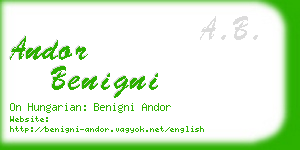 andor benigni business card